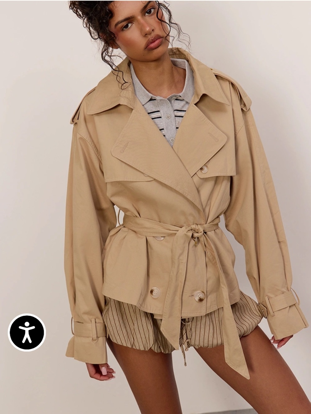 PrettyLittleThing Beige Tie-Waist Trench Jacket